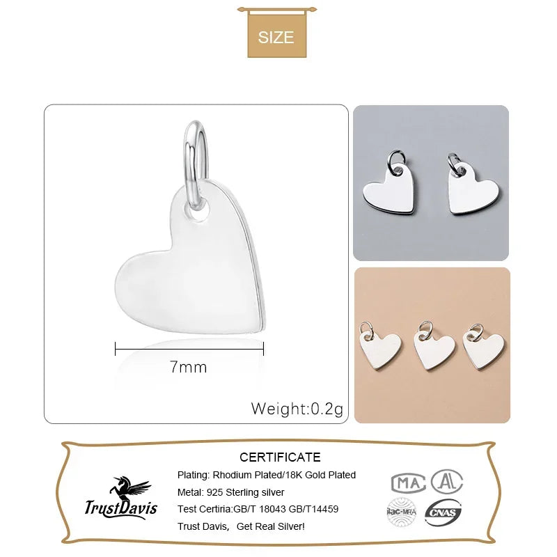 Heart Charm Pendant Handmade DIY Accessories DZ286