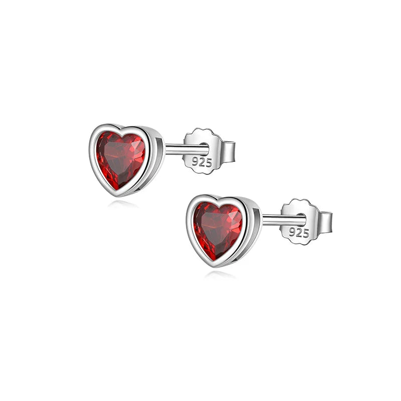 Romantic Love Heart Shiny CZ Stud Earrings DS3537