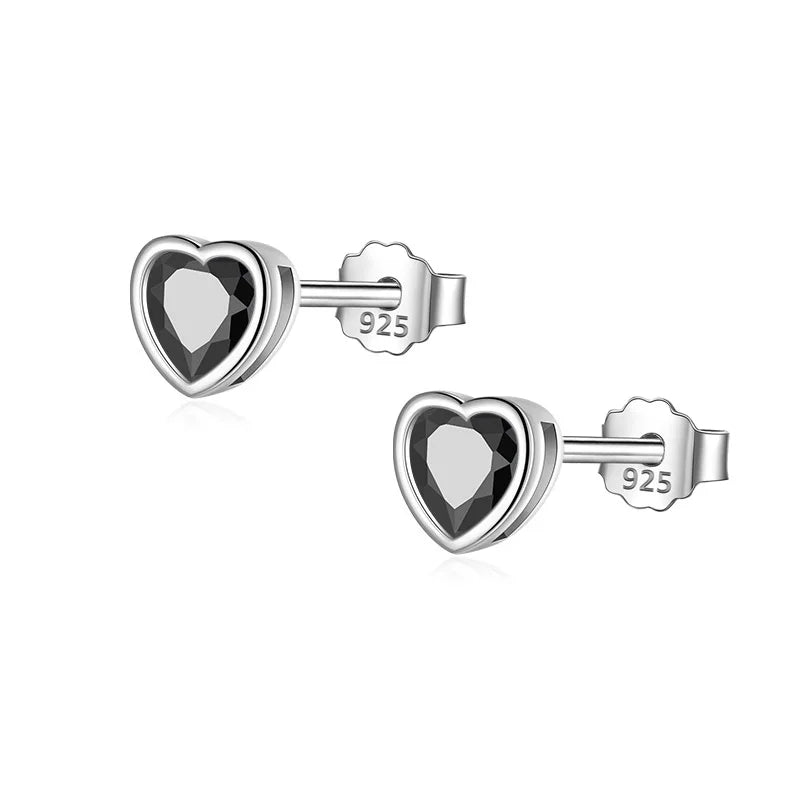 Romantic Love Heart Shiny CZ Stud Earrings DS3537