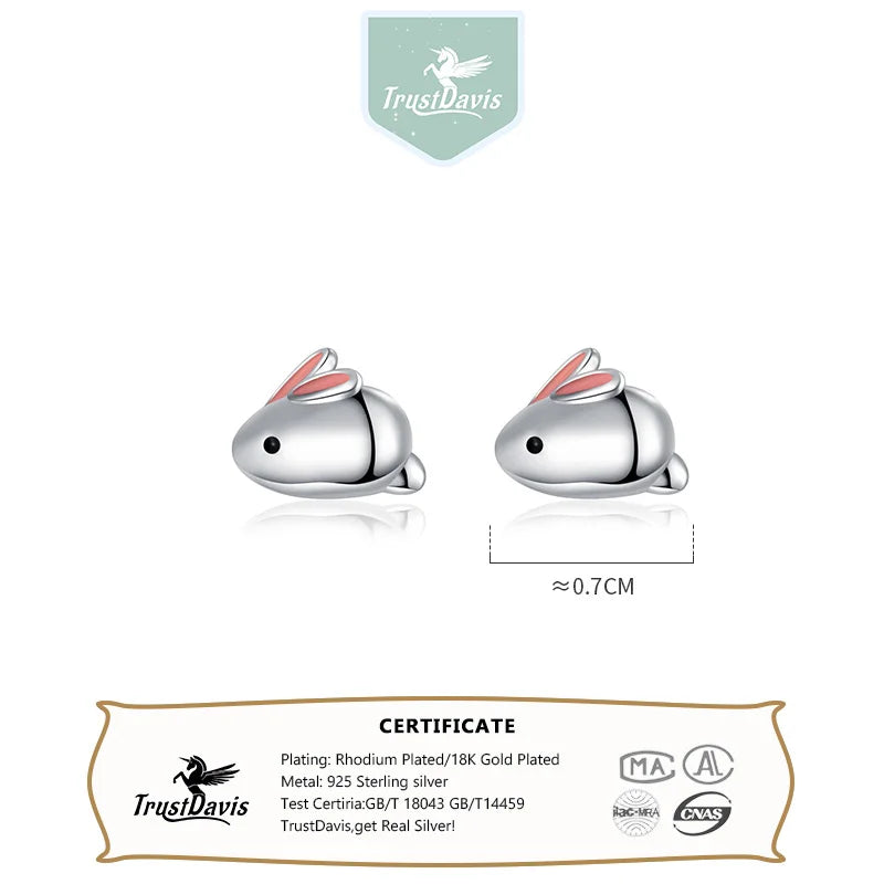 Romantic Rabbit Bead Screw Stud Earrings DS4033