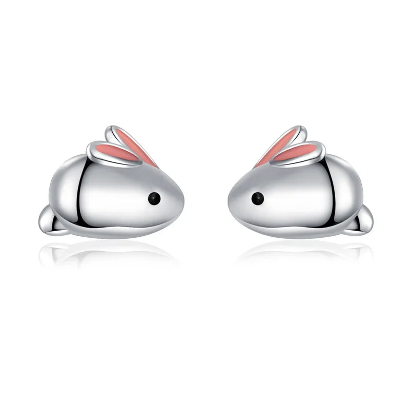 Romantic Rabbit Bead Screw Stud Earrings DS4033