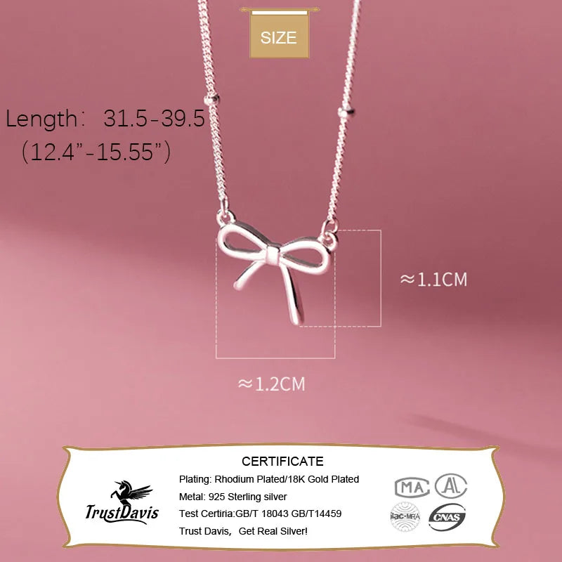 Simple Bowknot Short Clavicle Chain Necklace DE0003