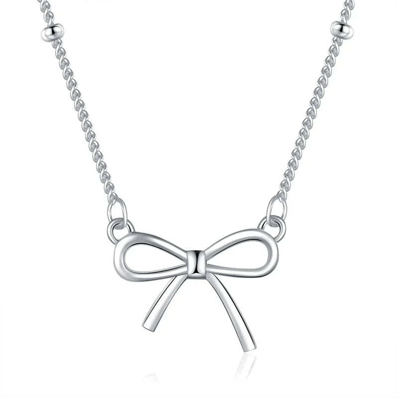 Simple Bowknot Short Clavicle Chain Necklace DE0003