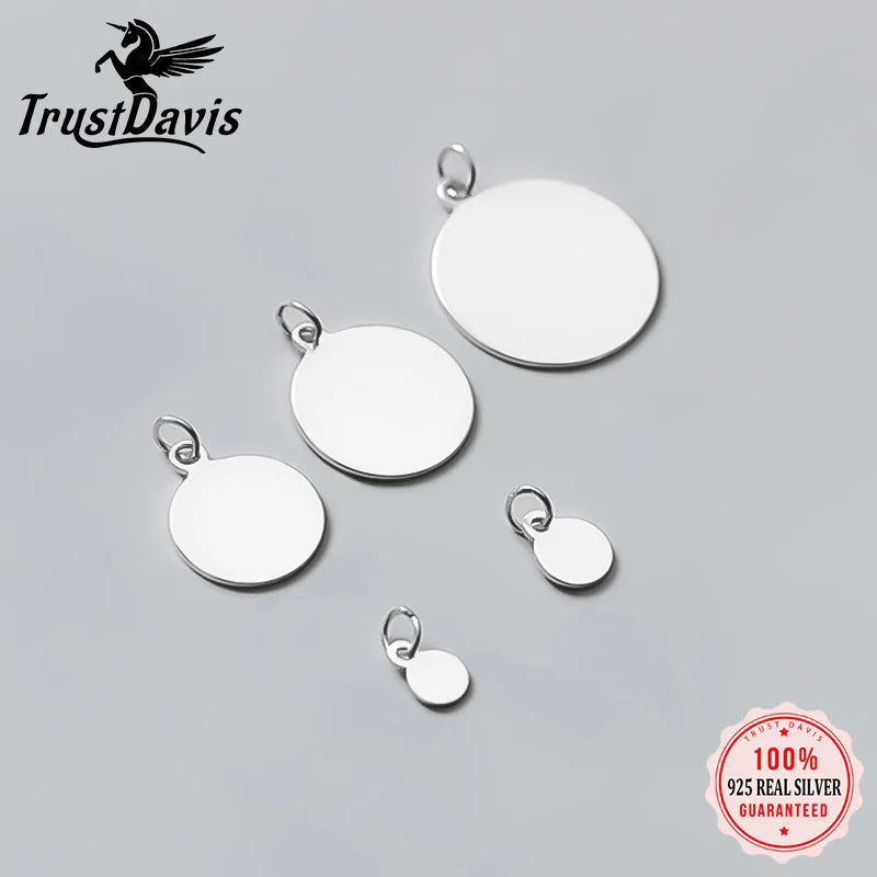 Simple Smooth Round Wafers Charm Pendant DZ21