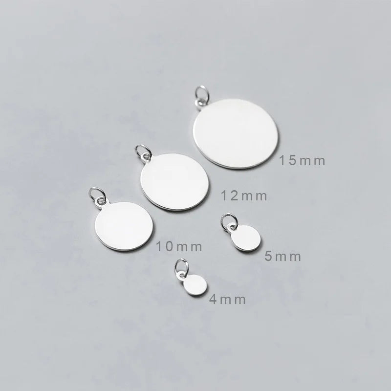 Simple Smooth Round Wafers Charm Pendant DZ21