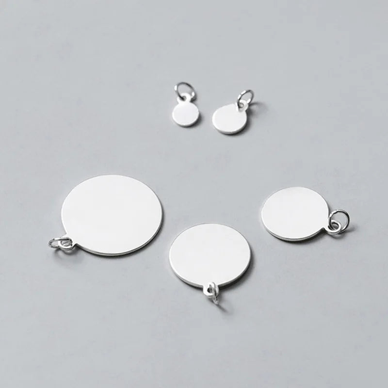 Simple Smooth Round Wafers Charm Pendant DZ21