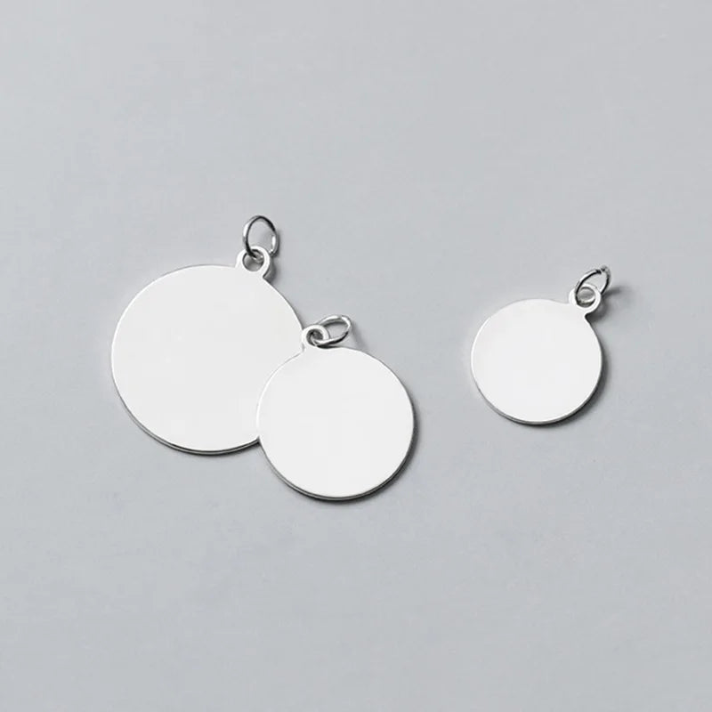 Simple Smooth Round Wafers Charm Pendant DZ21