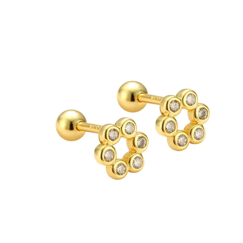 Clover Screw Stud Earrings DB433