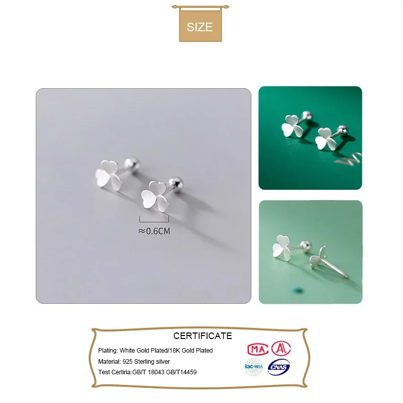 Clover Screw Stud Earrings DB433