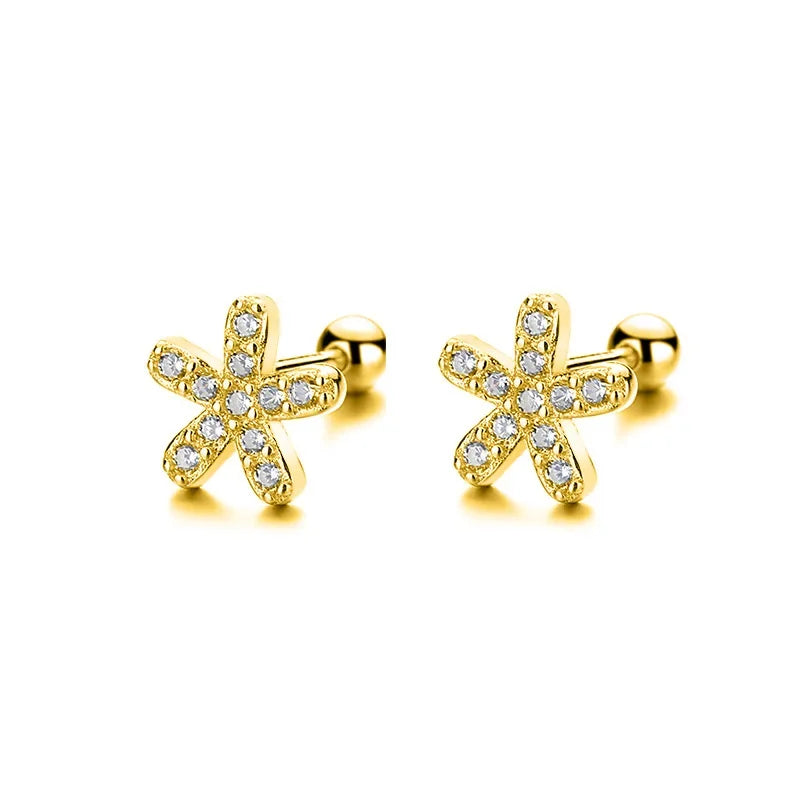 Clover Screw Stud Earrings DB433