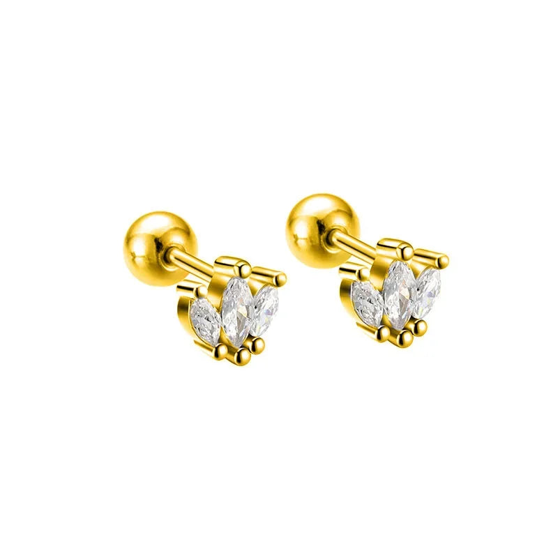 Clover Screw Stud Earrings DB433