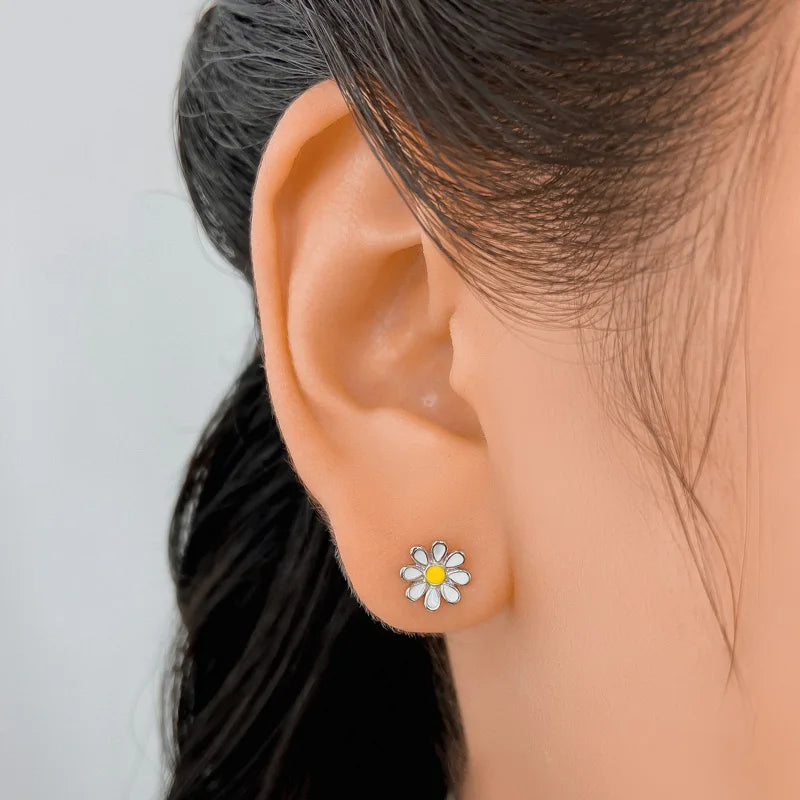 Sun Flower Screw Beads Stud Earrings DB1431