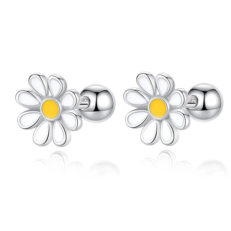 Sun Flower Screw Beads Stud Earrings DB1431