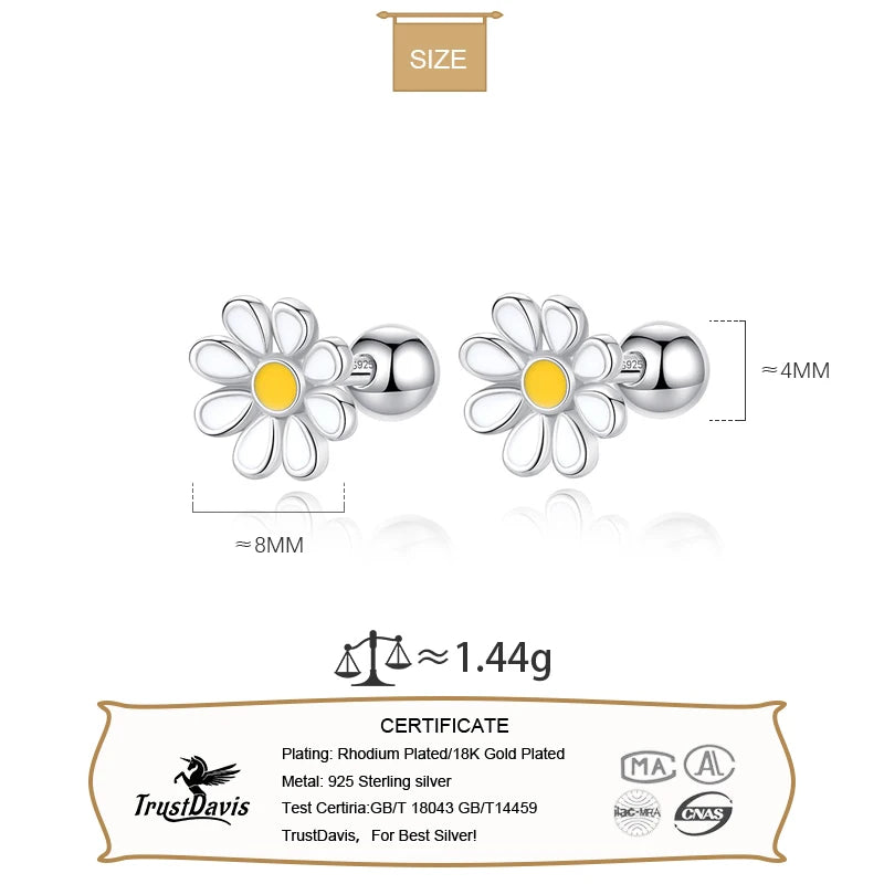 Sun Flower Screw Beads Stud Earrings DB1431