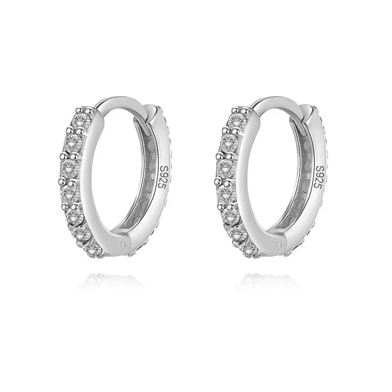 TrustDavis Real 925 Sterling Silver Sweet Colour CZ Inner Diameter 8.8mm Hoop Earring For Women Wedding Birthday Jewelry DA2716