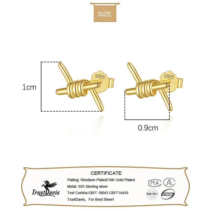 Sweet Creative Line Spring Stud Earrings DA2920