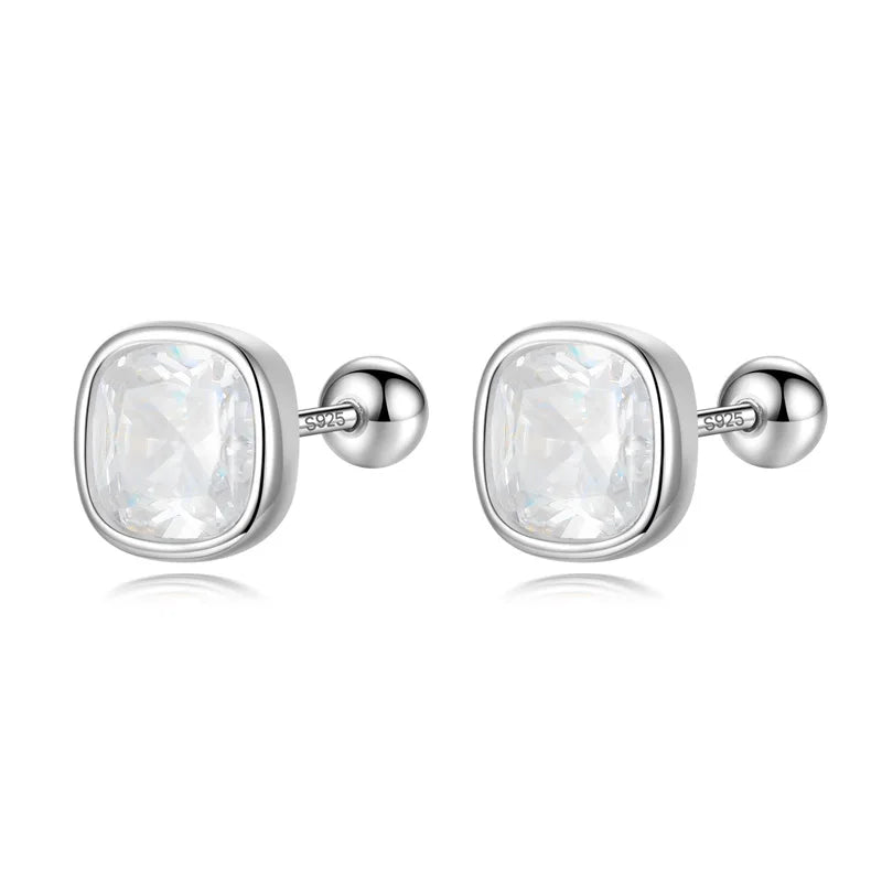 Sweet Geometric CZ Screw Stud Earrings DS4052