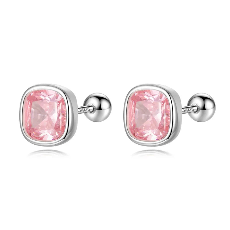 Sweet Geometric CZ Screw Stud Earrings DS4052