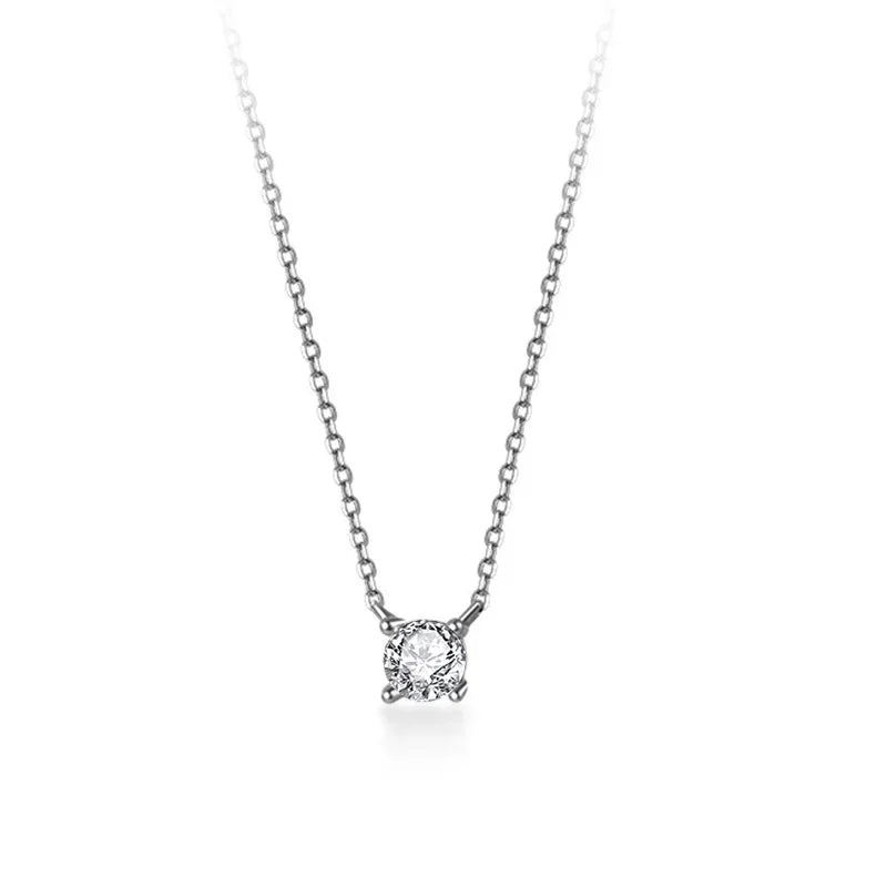 Sweet Geometric Square CZ Pendant Clavicle Necklace DA1991