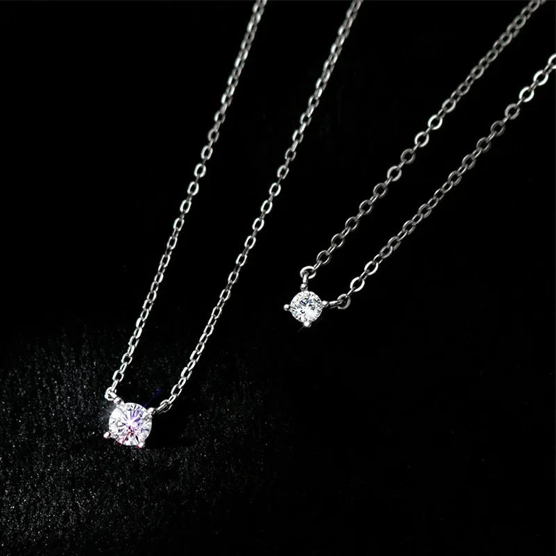 Sweet Geometric Square CZ Pendant Clavicle Necklace DA1991