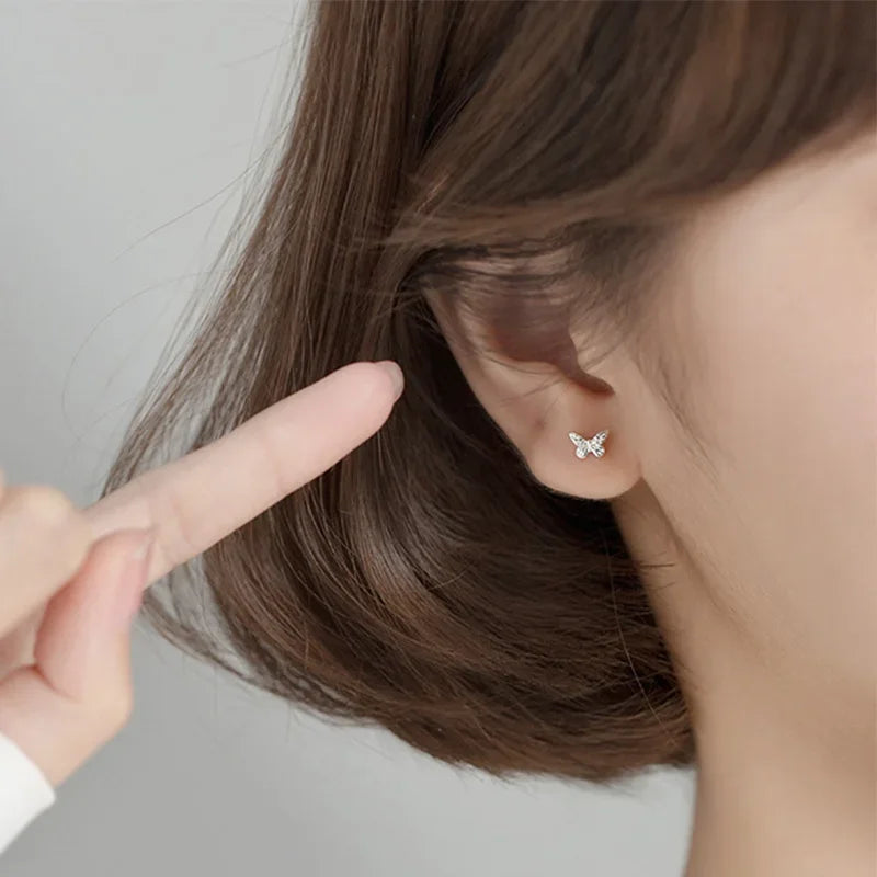 Sweet Insect Butterfly Screw Stud Earrings DA1897