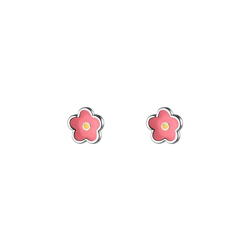 Sweet Mini Colour Glaze Flower Stud Earrings DF158