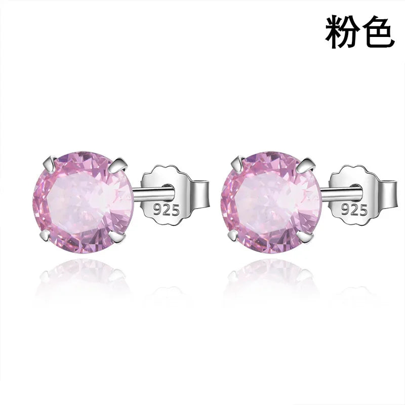 Sweet Round Zircon Colorful Earrings DS4084