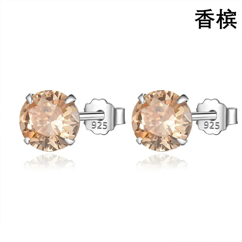 Sweet Round Zircon Colorful Earrings DS4084
