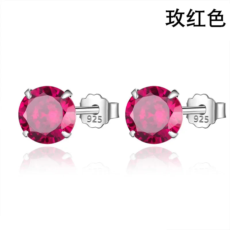 Sweet Round Zircon Colorful Earrings DS4084