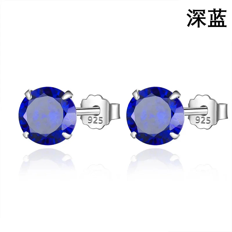 Sweet Round Zircon Colorful Earrings DS4084