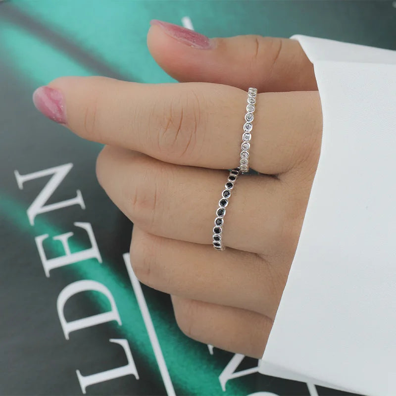 Sweet Simple Colour Shiny CZ Charm Finger Ring DA2264