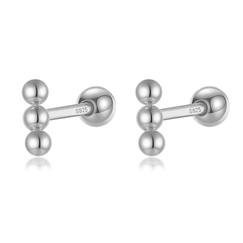 Triangle Beads Screw Stud Earring  DA2780