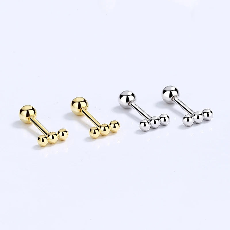 Triangle Beads Screw Stud Earring  DA2780