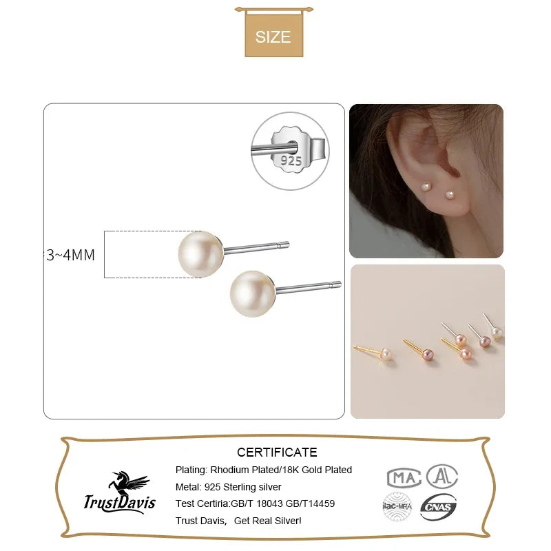 Sweet Freshwater Pearl Stud Earrings DA2989