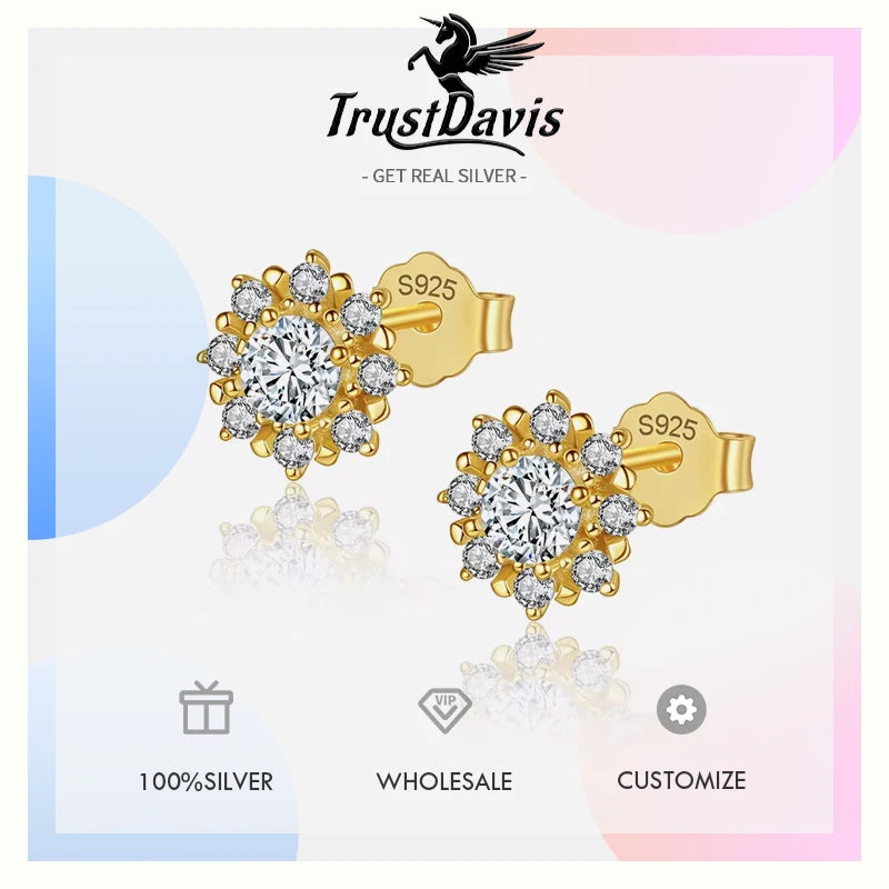 14k Gold Sun Stud Earring L142