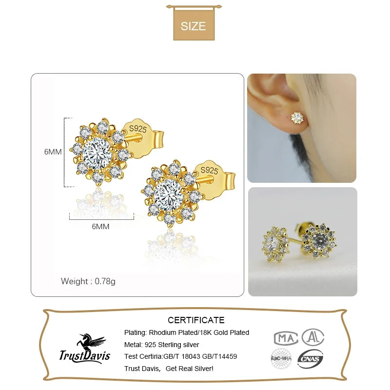 14k Gold Sun Stud Earring L142