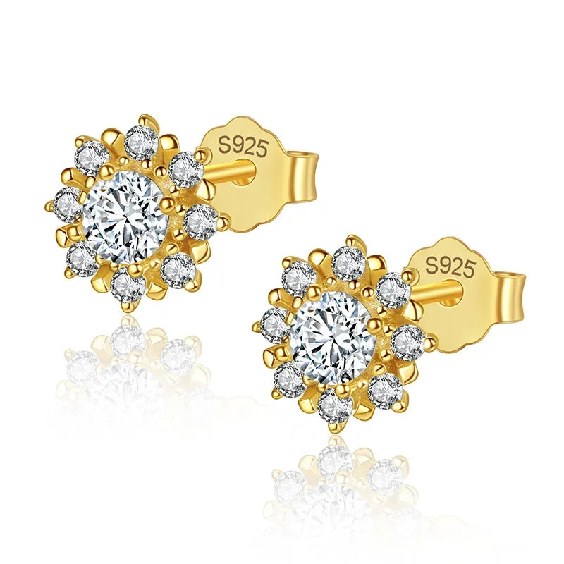 14k Gold Sun Stud Earring L142