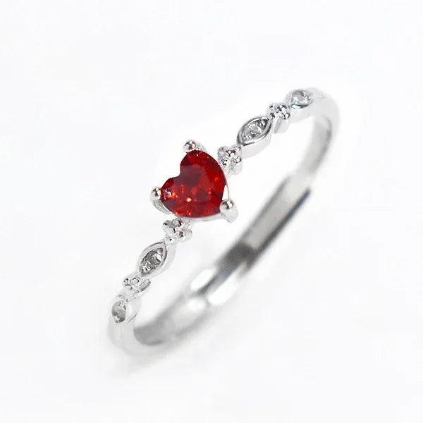 Heart Color Zircon Cocktail Opening Ring DS3958