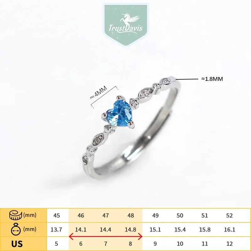 Heart Color Zircon Cocktail Opening Ring DS3958