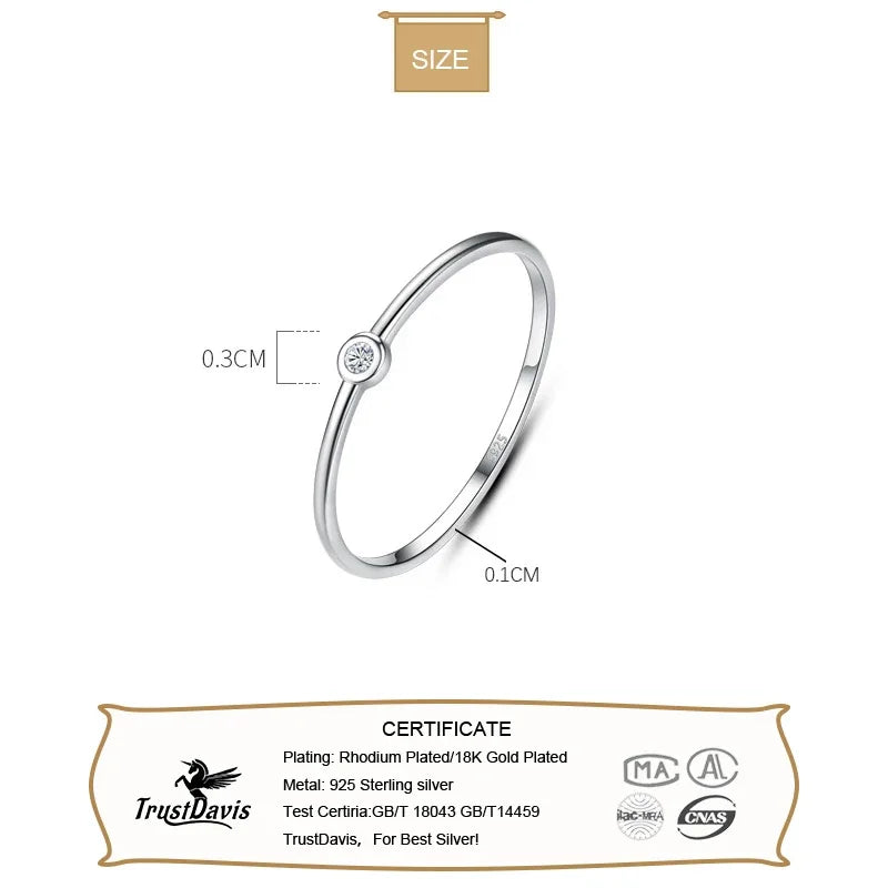 Minimalist Fashion Tiny CZ Finger Rings DA1296