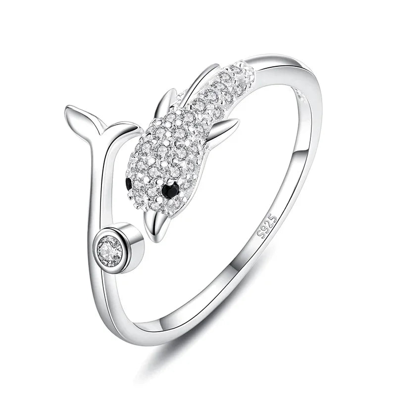 Fashion Jewelry Moon Star CZ Cocktail Opening Ring Sizable DA27