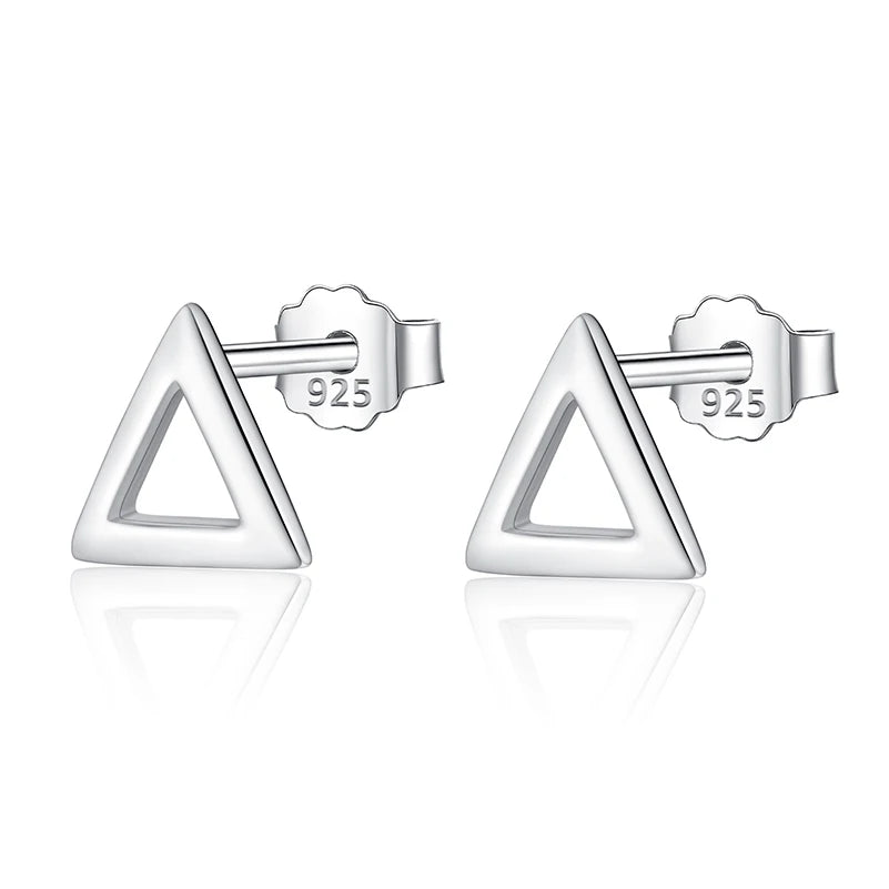 Fashion Cute Tiny Round Square Triangle Stud Earrings DS46