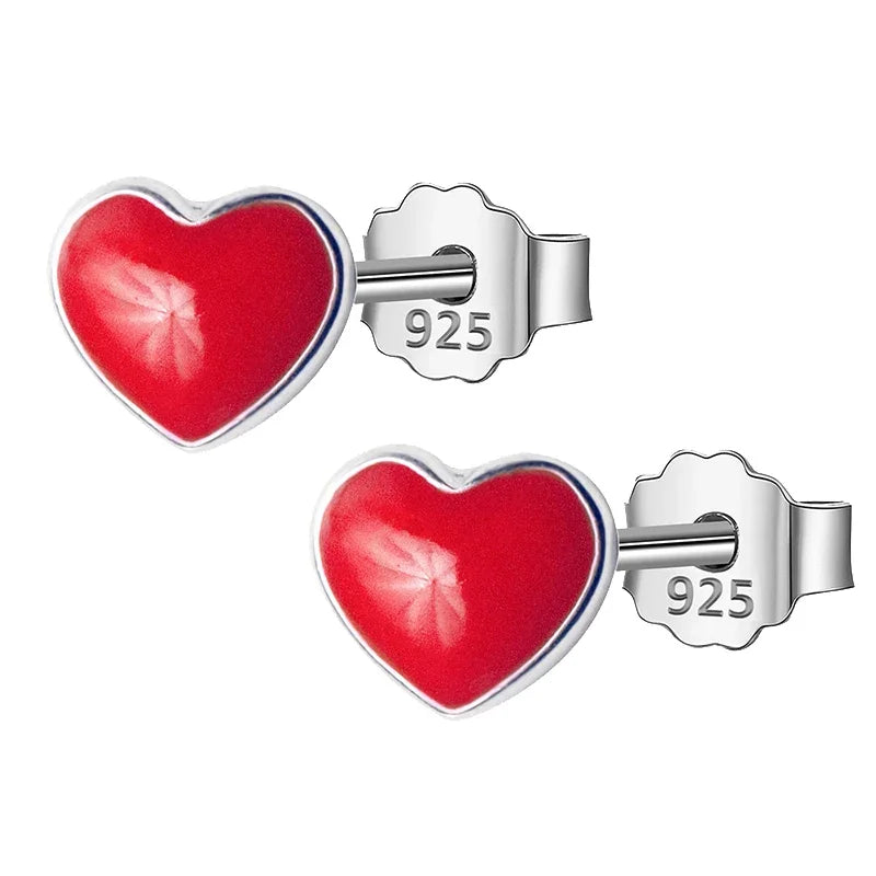 Tiny Red Love Footprints 5mmX6mm Stud Earrings DS122