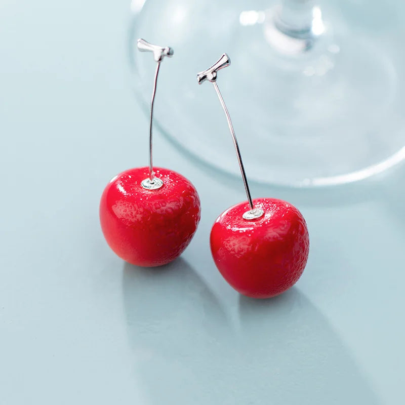 Charms Fine Fruit Cherry Stud Earrings DA163