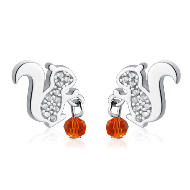 Sweet Little Squirrel Dazzling CZ  Earring DS2441