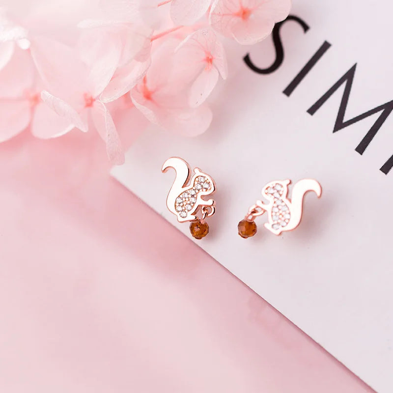 Sweet Little Squirrel Dazzling CZ  Earring DS2441