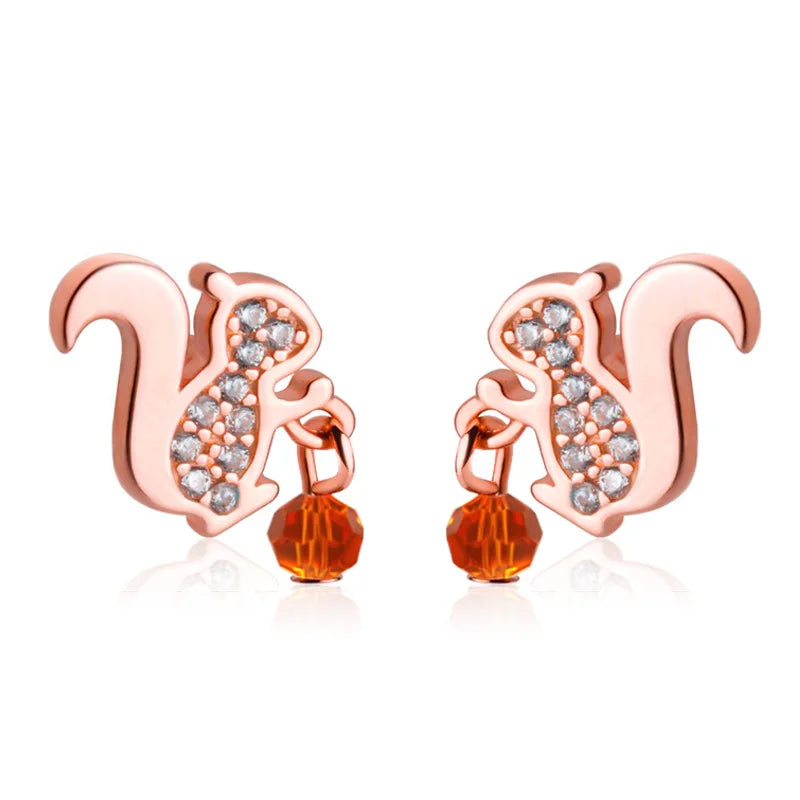 Sweet Little Squirrel Dazzling CZ  Earring DS2441