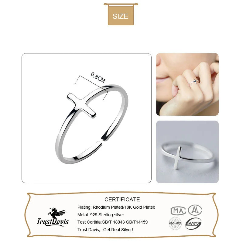 Fashion Simple Cross Cocktail Adjustable Ring DS221