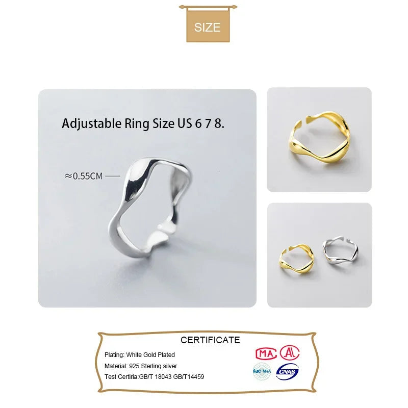 Irregular Waves Opening Finger Ring DA1002