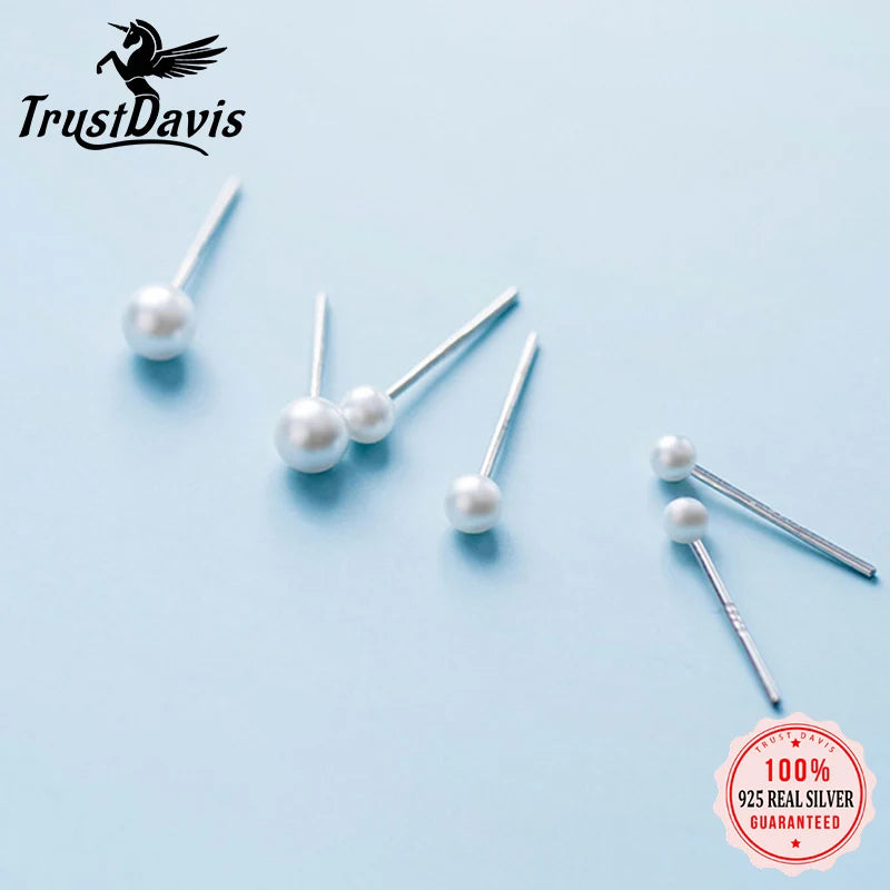 Fashion Simple MIni Pearl Charm Stud Earrings DA1511